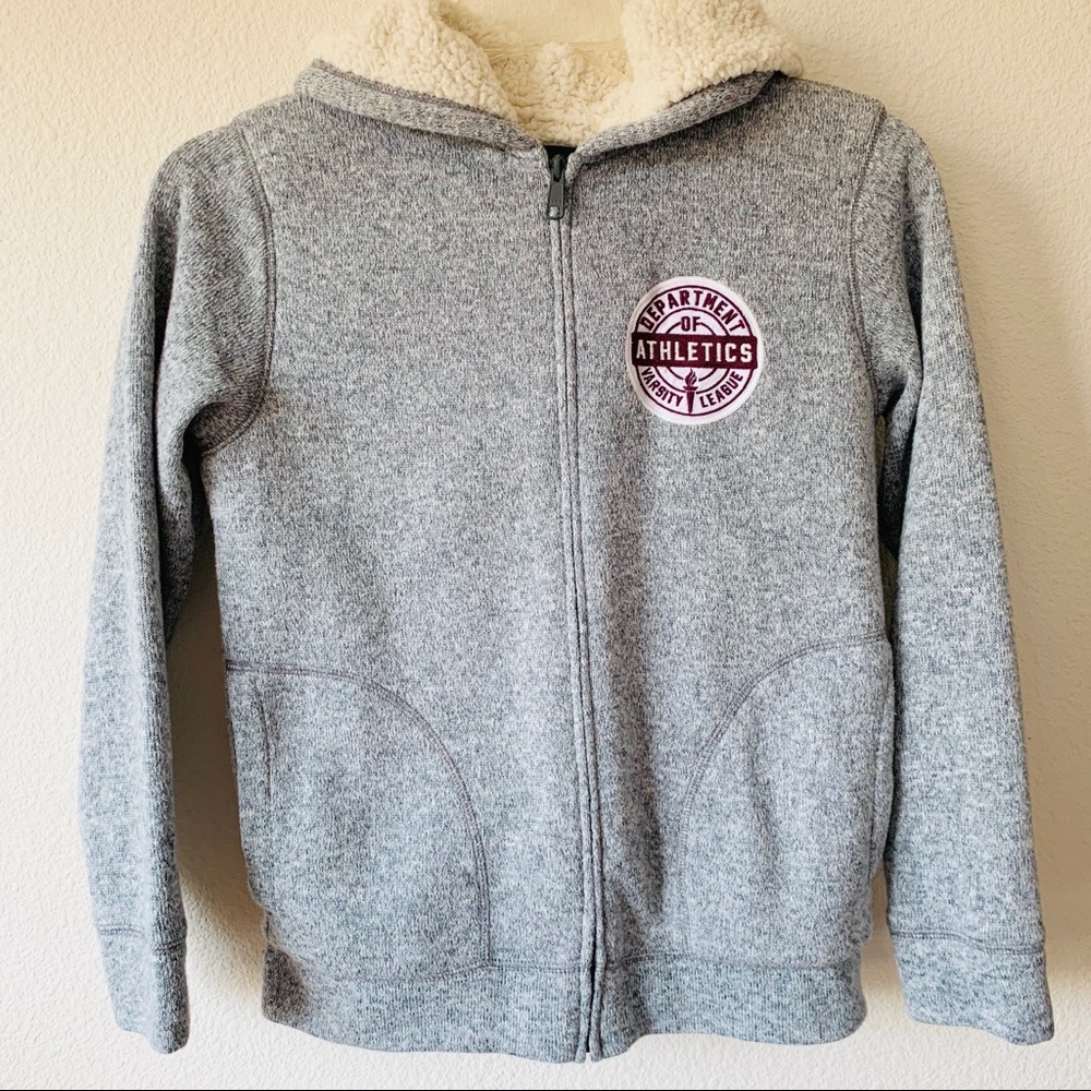 Boy’s  Long Sleeve faux Sherpa-lined Hoodie jacket